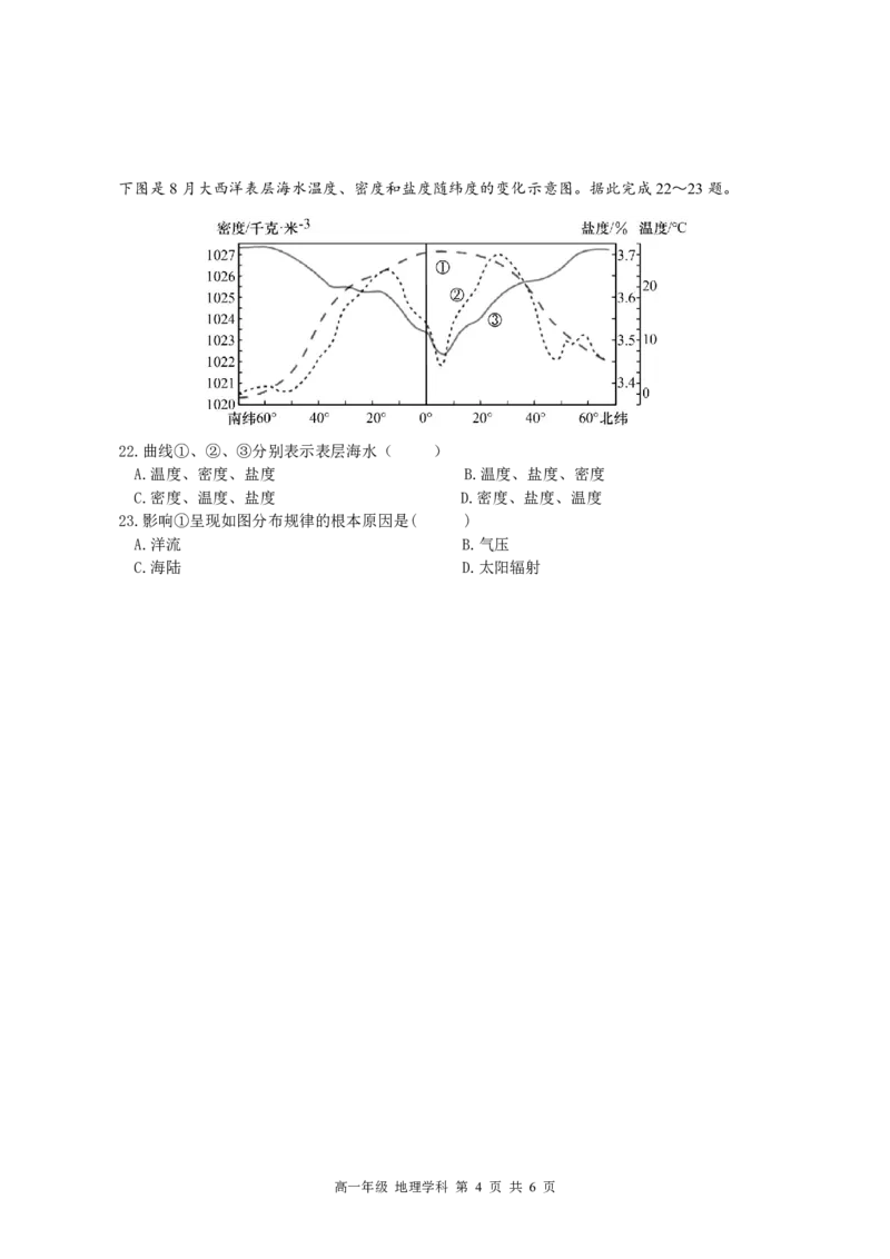 《江苏省淮安市高中校协作体2025-2026学年高一上学期期中联考试题地理PDF版含答案_2026年高一《月考+期中考+阶段性检测真题合集》全国各省全科无水印》第4页预览
