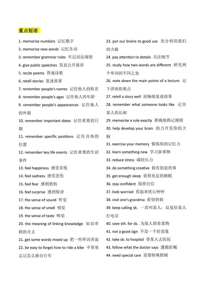 《新人教版九上U4知识清单+默写_初中英语789_26秋最新人教版英语九年级上册_26秋人教九上_39、赠送其它资料_18知识清单》第4页预览