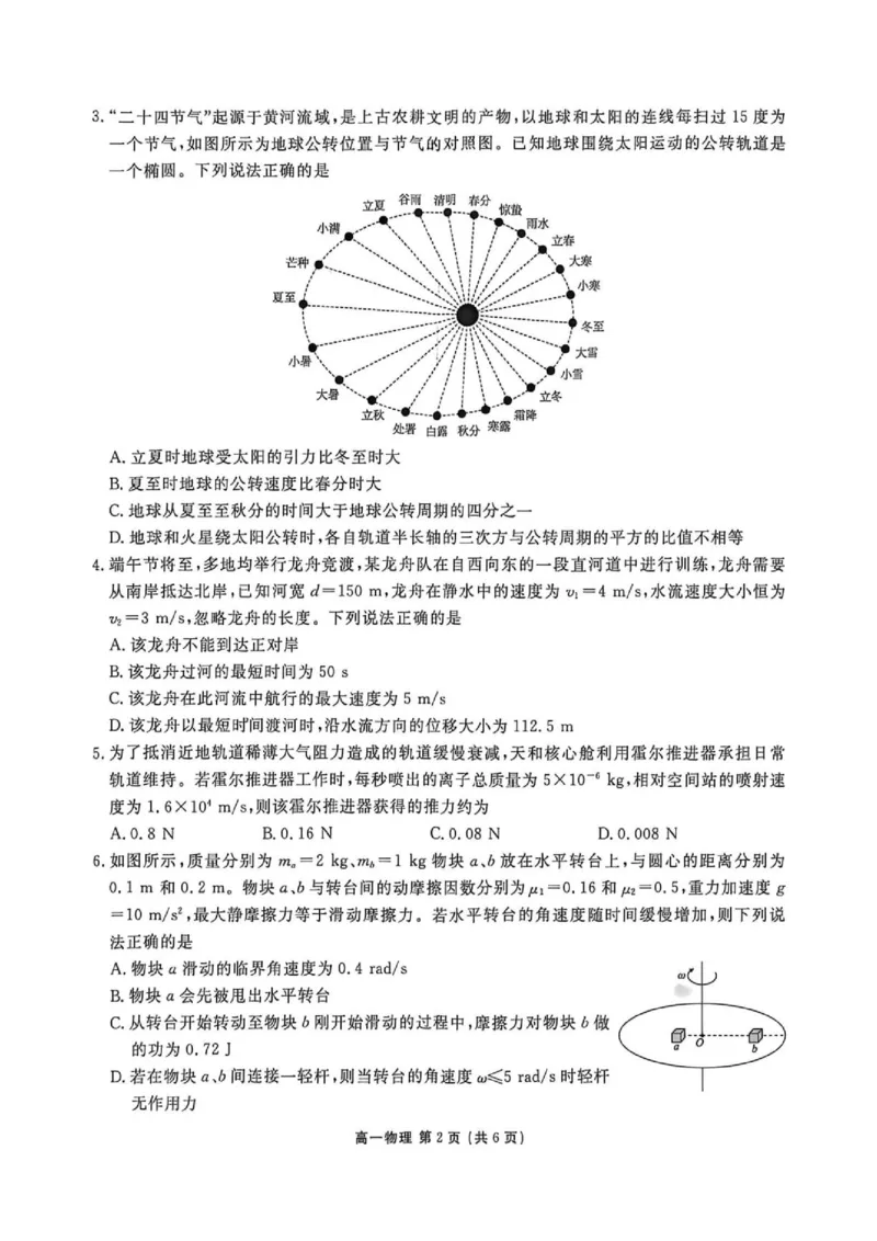 《辽宁点石联考2026年高一下学期6月阶段测物理试题_2024-2027高三（6-6月题库）_2026年06月高三试卷（数理化）_2026年6月高中物理试卷汇编_0616物理》第2页预览