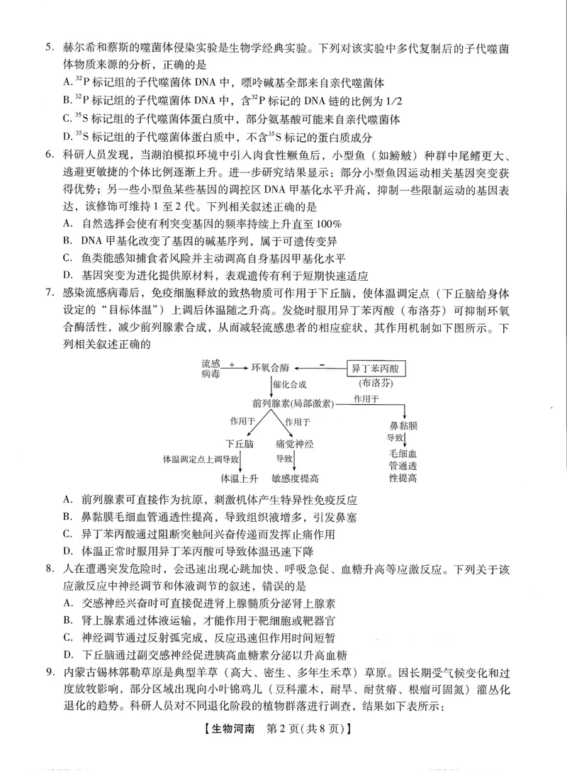 《2025-2026学年下学期2023级高三第1次考试生物试卷（新未来联考）_12.2026年4月全国各地高考模拟卷_2026届河南省新未来高三3月联考_2025-2026学年下学期2023级高三第1次考试生物》第2页预览