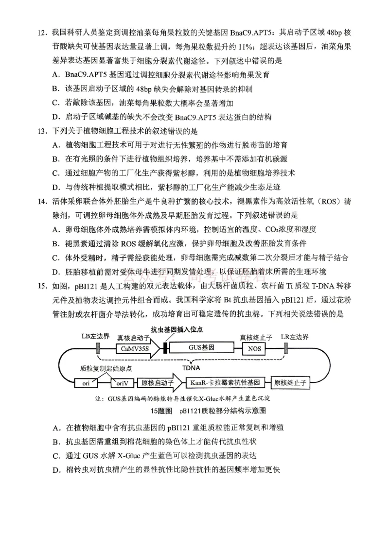 《重庆九龙坡等区高2026届学业质量调研抽测生物_副本_副本_副本_12.2026年4月全国各地高考模拟卷_2026年4月_重庆九龙坡等区二测2026年重庆九龙坡等区学业质量调研抽测（第二次）全科》第4页预览