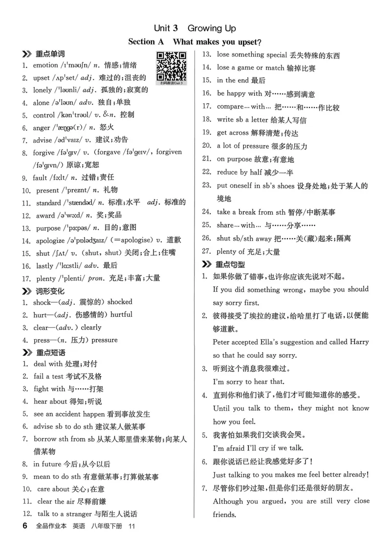 《背记本_初中英语789_最新人教版英语八年级下册_2026春新人教版八下（更新中）_88教辅合集_2026春《全品作业本》8年级下册（英语）（人教）》第5页预览