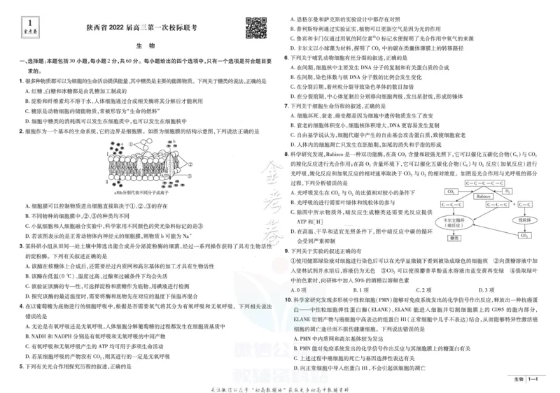 《金考卷优秀模拟试卷汇编45套全国卷生物_12.2026年4月全国各地高考模拟卷_2026天星金考卷·优秀模拟试卷汇编45套_2023版》第3页预览