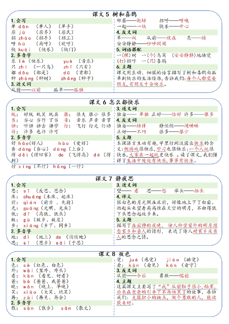 《一年级（下）语文彩色每课一贴_赠送2026小学1-6年级资料合集(按需自取)_一年级_一年级（下）语文彩色每课一贴》第3页预览