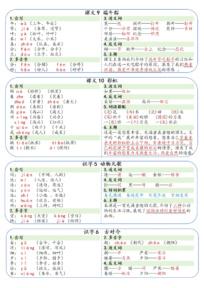 《一年级（下）语文彩色每课一贴_赠送2026小学1-6年级资料合集(按需自取)_一年级_一年级（下）语文彩色每课一贴》第4页预览