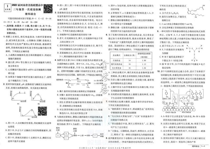 《金考卷优秀模拟试卷汇编45套全国乙卷理综_12.2026年4月全国各地高考模拟卷_2026天星金考卷·优秀模拟试卷汇编45套_2023版》第3页预览
