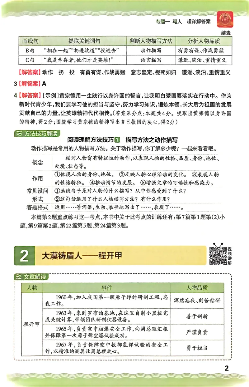《答案详解_26-27学年《王朝霞小学语文阅读训练100篇超详解》（第4次修订）_27版4上语文王朝霞《阅读100篇超详解》》第4页预览