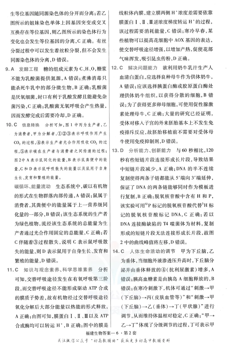 《金考卷优秀模拟试卷汇编45套福建新高考生物解析册_12.2026年4月全国各地高考模拟卷_2026天星金考卷·优秀模拟试卷汇编45套_2023版》第8页预览