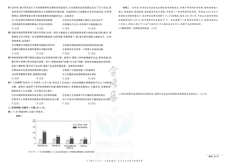 《金考卷优秀模拟试卷汇编45套全国卷政治_12.2026年4月全国各地高考模拟卷_2026天星金考卷·优秀模拟试卷汇编45套_2023版》第9页预览