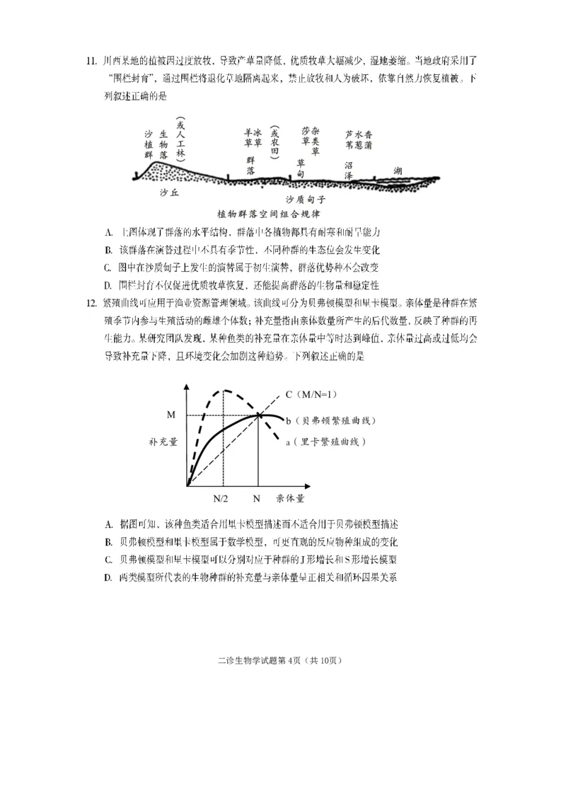 《遂宁市高中2026届高三二诊考试生物_2024-2027高三（6-6月题库）_2026年05月高三试卷_260503四川省遂宁市高中2026届高三二诊考试（遂宁二诊）（全科）》第4页预览