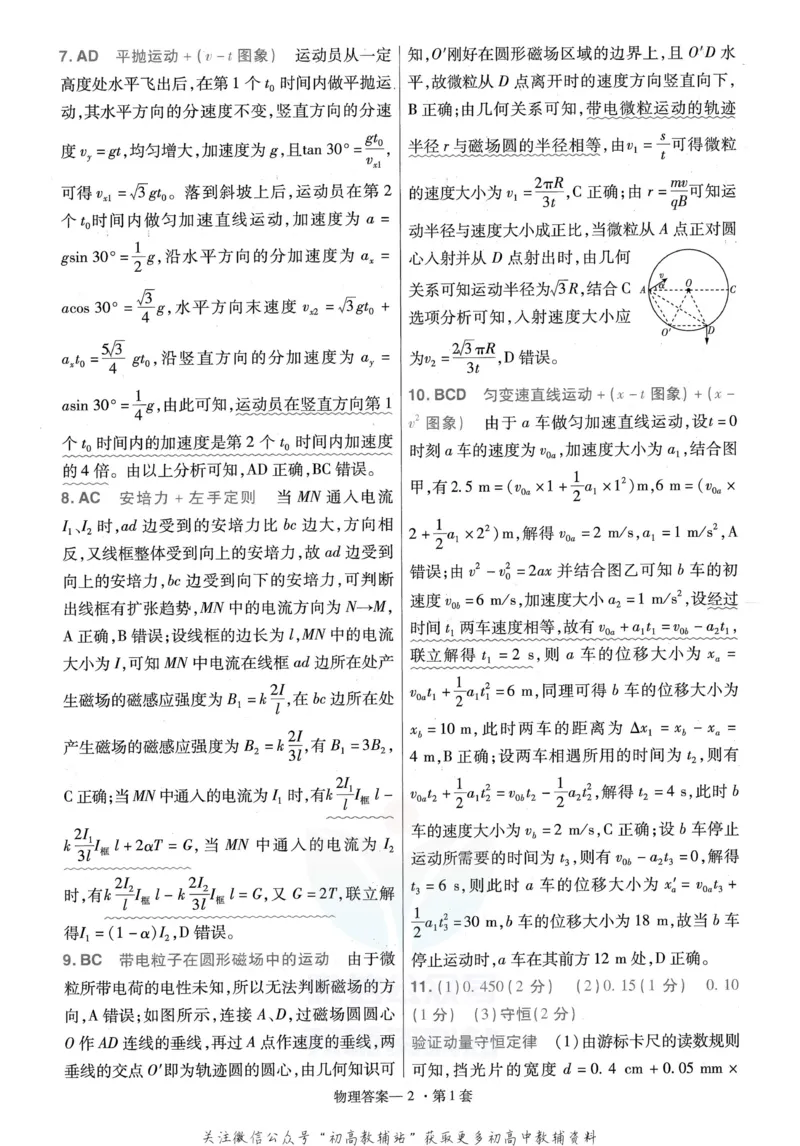 《金考卷优秀模拟试卷汇编45套全国卷物理答案_12.2026年4月全国各地高考模拟卷_2026天星金考卷·优秀模拟试卷汇编45套_2023版》第4页预览