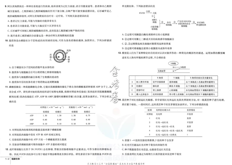 《金考卷优秀模拟试卷汇编45套福建新高考生物_12.2026年4月全国各地高考模拟卷_2026天星金考卷·优秀模拟试卷汇编45套_2023版》第4页预览