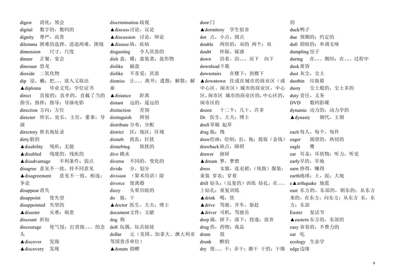《高考英语3500个单词和短语_2026版《3500词分类文档》小初高分类专项（让记单词如此轻松）》第9页预览