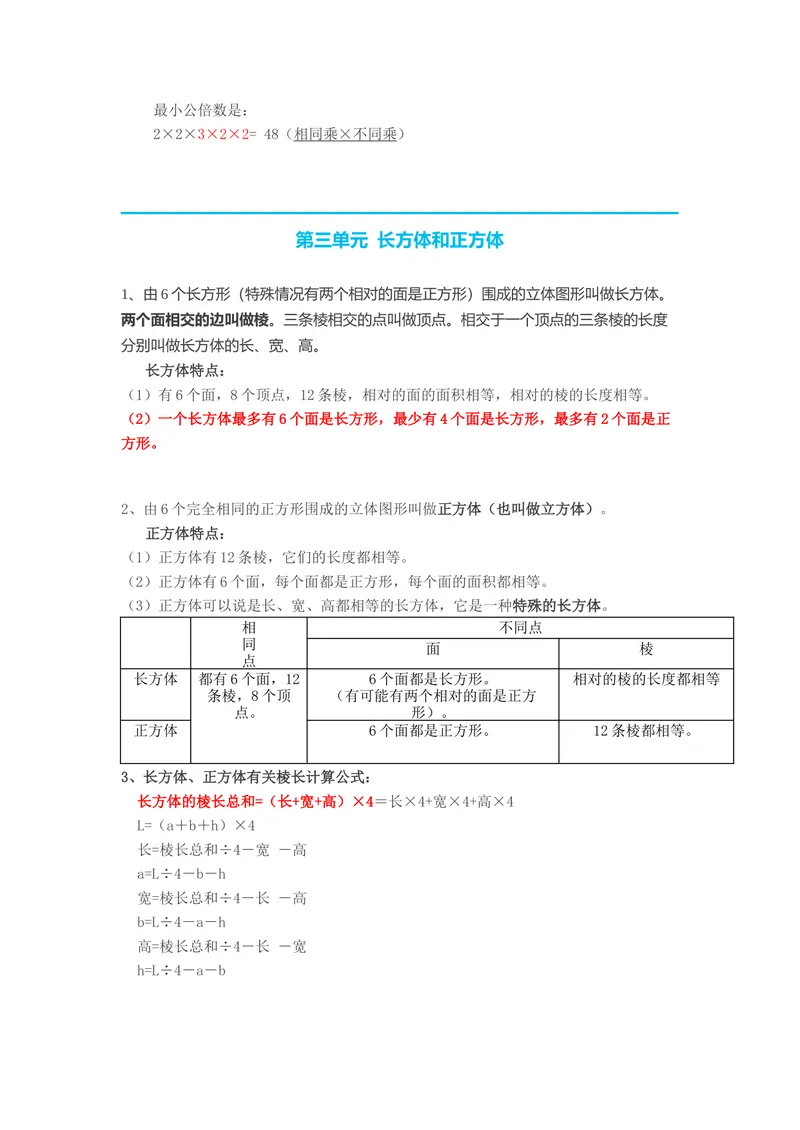 《人教版五年级下册数学知识点_小学1-6年级全科全套_1-6年级全科下册_五年级_五年级下数学》第5页预览