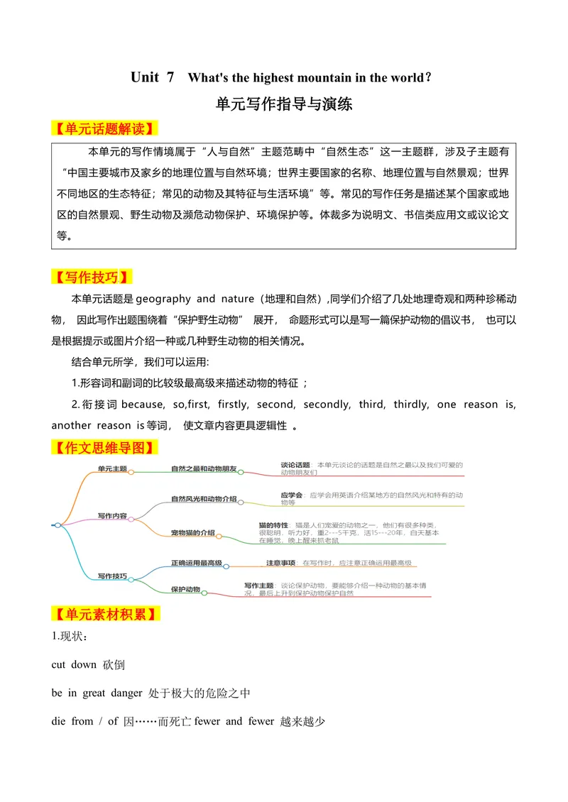 《Unit7单元写作指导与演练-（人教版）_初中英语789_最新人教版英语八年级下册_旧版（有参考价值）_版本二_八年级英语下册（人教版）_单元写作深度指导-V34_2025版》第1页预览
