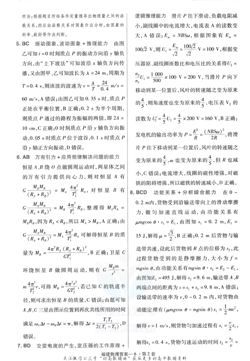 《金考卷优秀模拟试卷汇编45套物理福建新高考解析册_12.2026年4月全国各地高考模拟卷_2026天星金考卷·优秀模拟试卷汇编45套_2023版》第8页预览