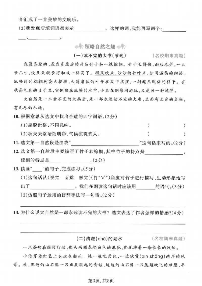 《三年级（上）语文期末押题测试卷6_赠送2026小学1-6年级资料合集(按需自取)_三年级_三年级（上）语文期末押题测试卷6》第3页预览
