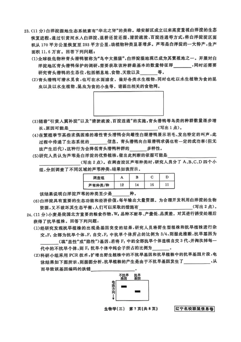 《辽宁省名校联盟2026届高三下学期高考模拟卷（信息卷）（三）生物试卷（含答案）_2024-2027高三（6-6月题库）_2026年05月高三试卷》第7页预览