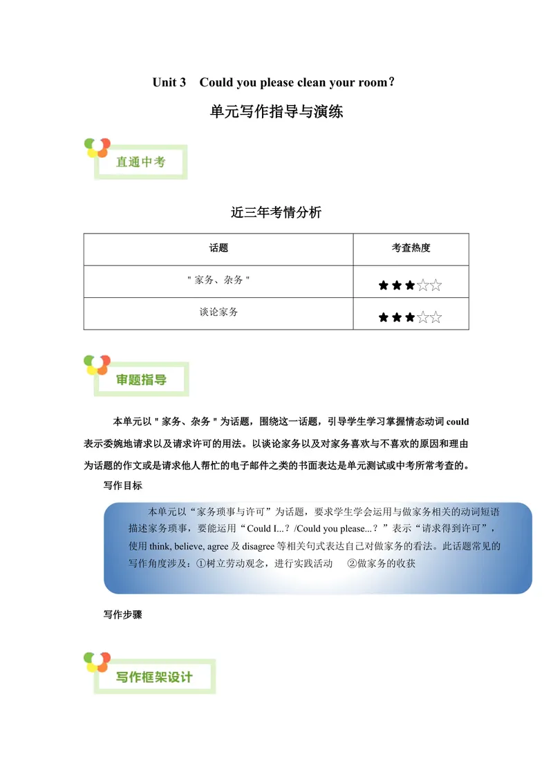 《Unit3Couldyoupleasecleanyourroom？-（人教版）（教师版）_初中英语789_最新人教版英语八年级下册_旧版（有参考价值）_版本二_八年级英语下册（人教版）_单元写作深度指导-V34_2024版》第1页预览