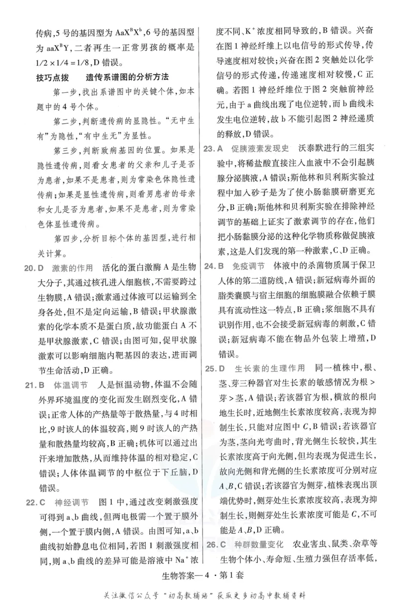 《金考卷优秀模拟试卷汇编45套全国卷生物答案_12.2026年4月全国各地高考模拟卷_2026天星金考卷·优秀模拟试卷汇编45套_2023版》第6页预览