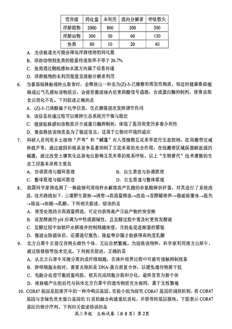 《鄂东南联盟学校2026年5月高三模拟考试生物_2024-2027高三（6-6月题库）_2026年05月高三试卷_260514湖北省鄂东南联盟学校2026年5月高三模拟考试（全科）》第2页预览