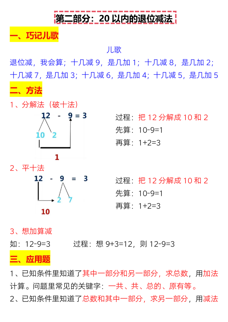 《一年级（下）数学重难点知识点梳理_赠送2026小学1-6年级资料合集(按需自取)_一年级_一年级（下）数学重难点知识点梳理》第5页预览