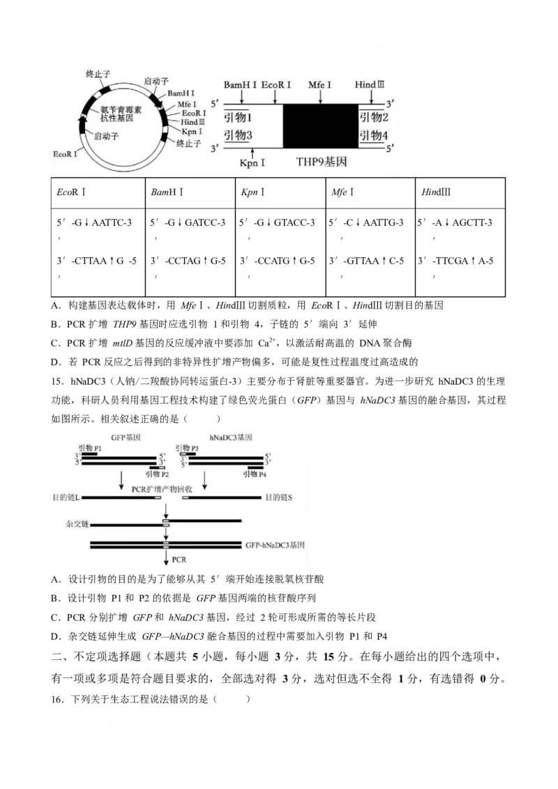 《辽宁省鞍山市重点高中2025-2026学年高二下学期5月期中考试生物Word版含答案_2024-2027高二（7-7月题库）_2026年06月高二试卷_260607辽宁省鞍山市重点高中2025-2026学年高二下学期5月期中考试》第4页预览