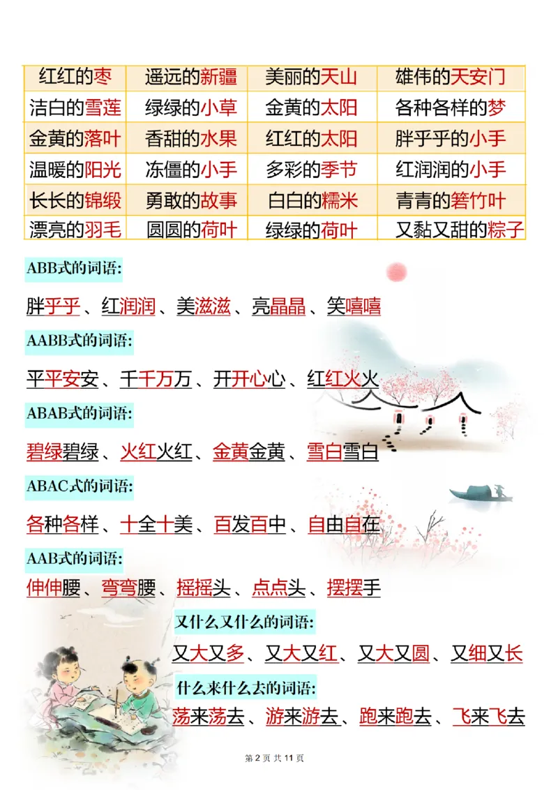 《一年级（下）语文全册知识点汇总_赠送2026小学1-6年级资料合集(按需自取)_一年级_一年级（下）语文全册知识点汇总》第2页预览