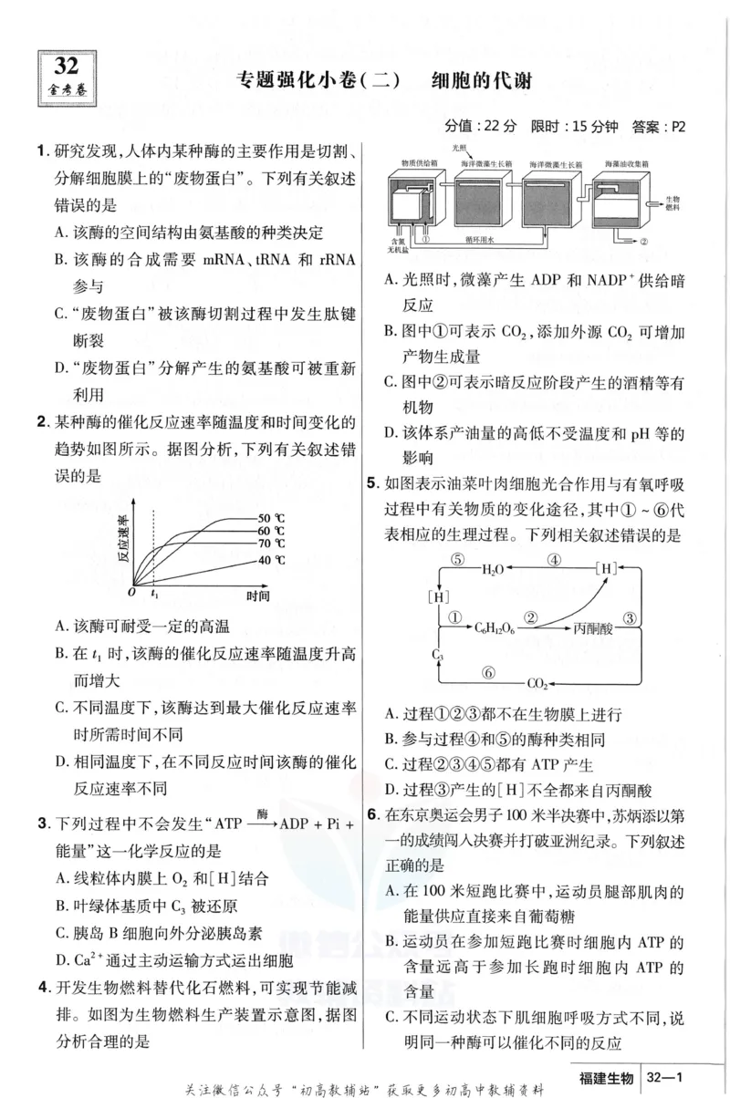 《金考卷优秀模拟试卷汇编45套福建新高考生物强化小卷_12.2026年4月全国各地高考模拟卷_2026天星金考卷·优秀模拟试卷汇编45套_2023版》第5页预览