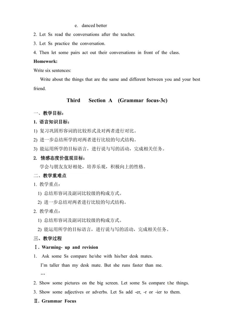 《八年级英语上册教案：unit3_初中英语789_最新人教版英语八年级上册_老版（含有参考价值）_01教案人教版初中英语八上（多版本）易提分旗舰店_精品教案（多选择）》第4页预览