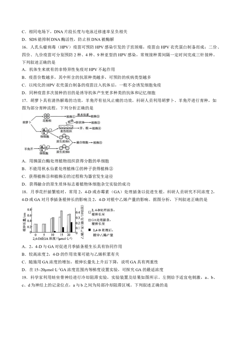 《试卷浙江省丽水市发展共同体2025-2026学年高二下学期4月期中生物试题_2024-2027高二（7-7月题库）_2026年04月高二试卷》第4页预览