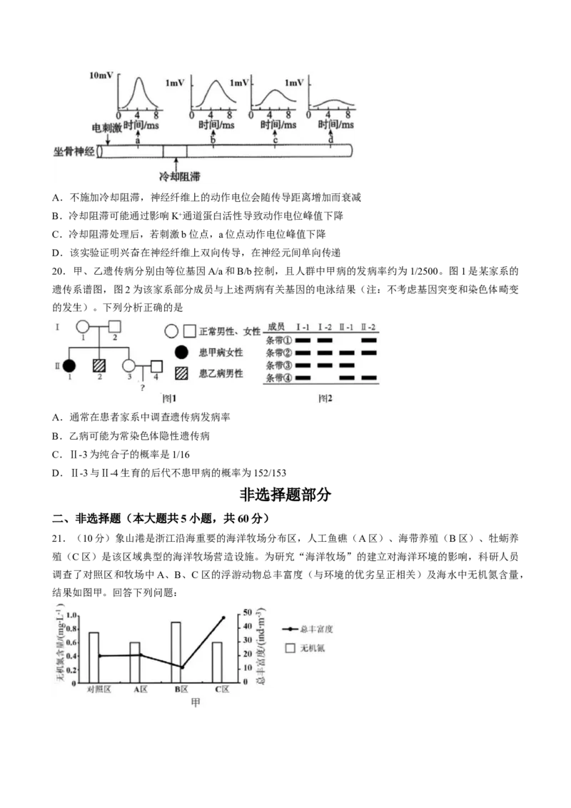《试卷浙江省丽水市发展共同体2025-2026学年高二下学期4月期中生物试题_2024-2027高二（7-7月题库）_2026年04月高二试卷》第5页预览