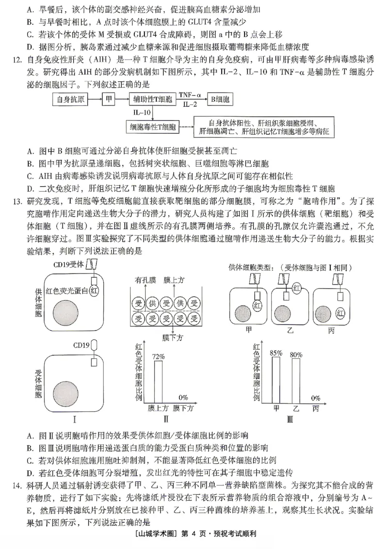 《重庆一中高2026届高三5月高考模拟考试生物_2024-2027高三（6-6月题库）_2026年06月高三试卷_260601重庆一中高2026届高三5月高考模拟考试（全科）》第4页预览