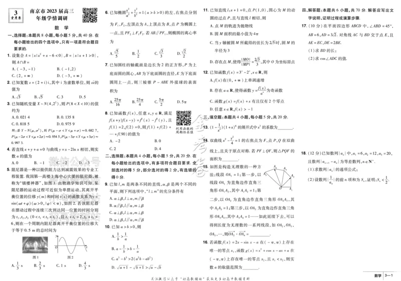 《金考卷《2024优秀模拟试卷汇编45套》新高考数学_12.2026年4月全国各地高考模拟卷_2026天星金考卷·优秀模拟试卷汇编45套_2024版》第7页预览