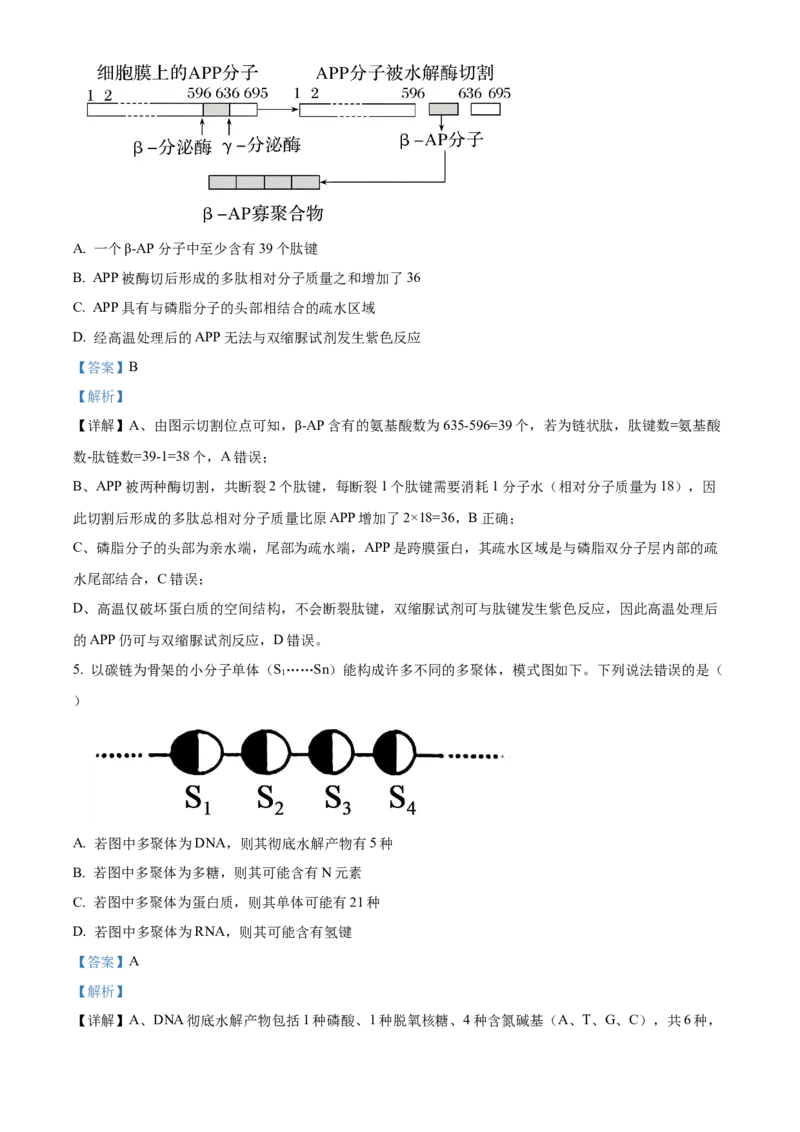 《重庆市巴蜀中学校2025-2026学年高二下学期5月期中生物试题Word版含解析_2024-2027高二（7-7月题库）_2026年06月高二试卷_260611重庆市巴蜀中学2025-2026学年高二下学期5月期中考试（全）》第3页预览