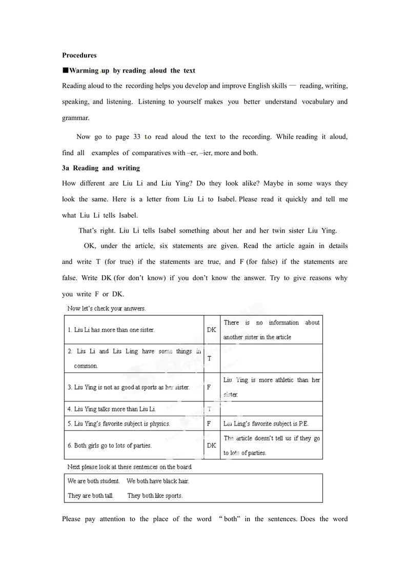 《人教版八年级英语上册《Unit6I'mmoreoutgoingthanmysister》Teachingplan_初中英语789_最新人教版英语八年级上册_老版（含有参考价值）_精品教案（多选择）》第5页预览