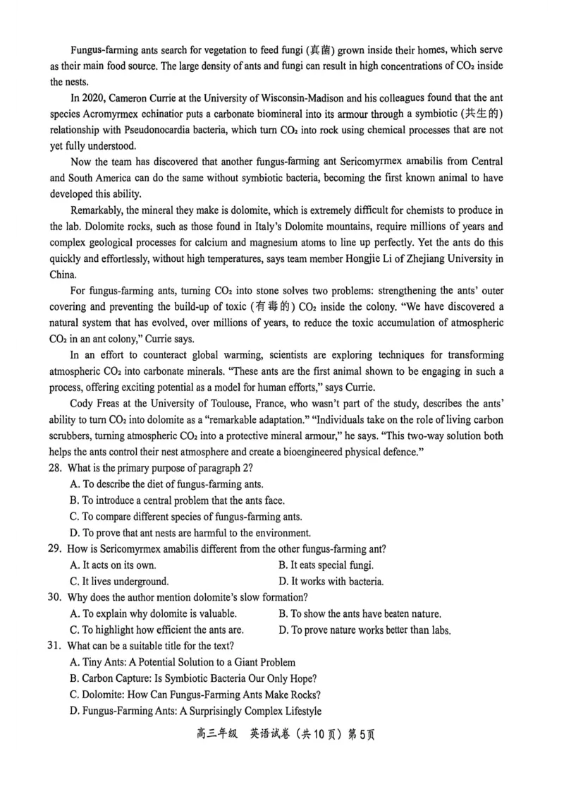 《鄂东南联盟学校2026年5月高三模拟考试英语_2024-2027高三（6-6月题库）_2026年05月高三试卷_260514湖北省鄂东南联盟学校2026年5月高三模拟考试（全科）》第5页预览