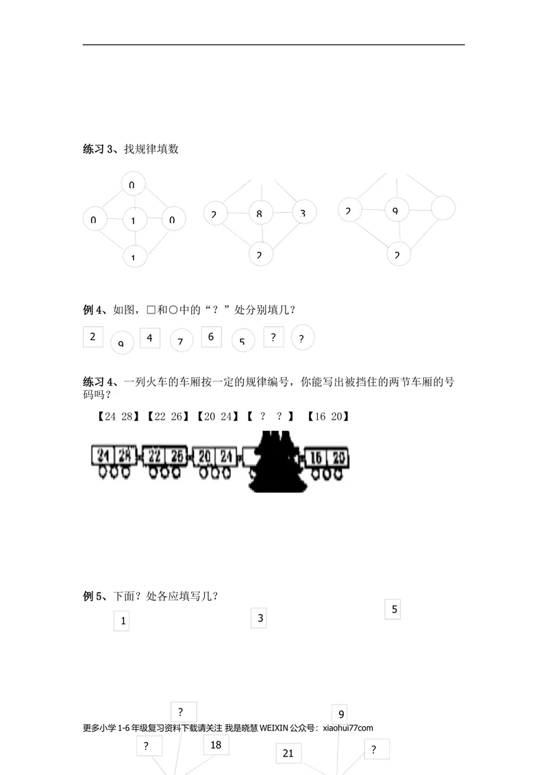 《一年级奥数专题一、找规律填数_小学1-6年级全科全套_2024更新专题_小学奥数专题资料_1、小学奥数一年级》第2页预览
