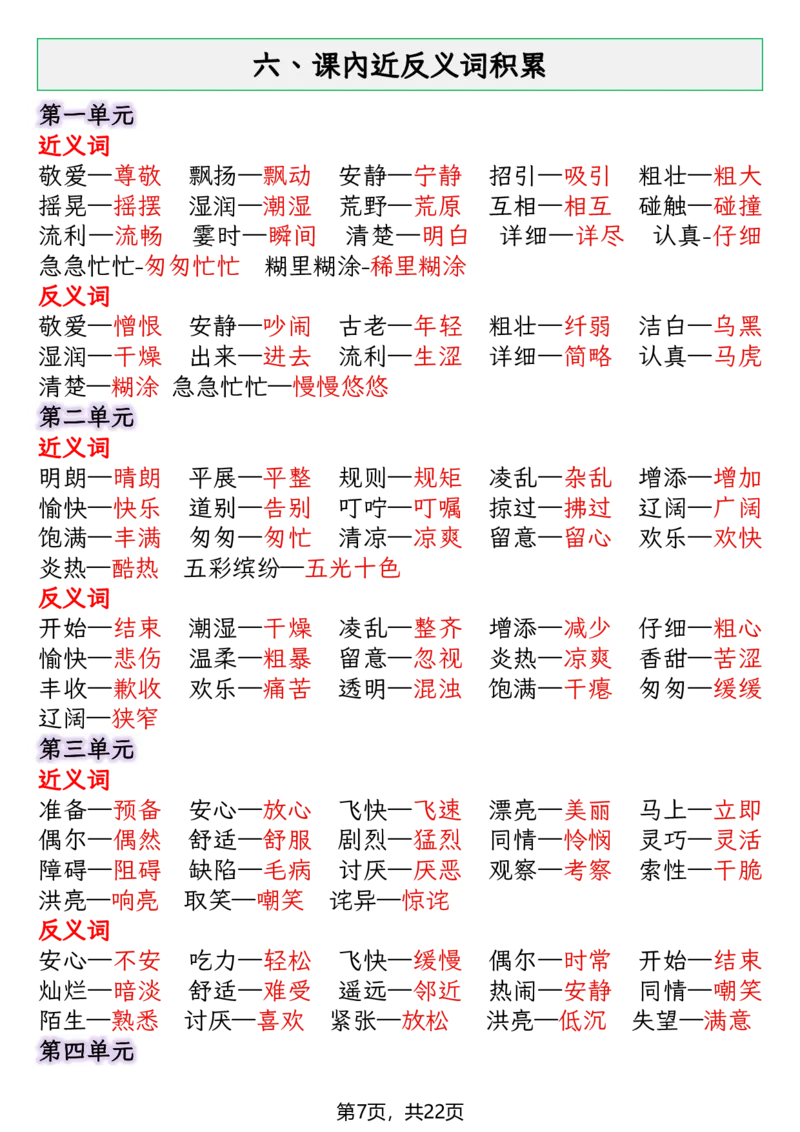 《三年级（上）语文期末复习知识点(押题考点)_赠送2026小学1-6年级资料合集(按需自取)_三年级_三年级（上）语文期末复习知识点(押题考点)》第7页预览