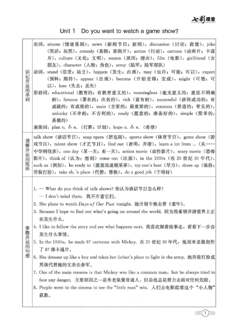 《7b_初中《预习卡》_初中英语_初中英语预习卡（鲁教版）》第2页预览