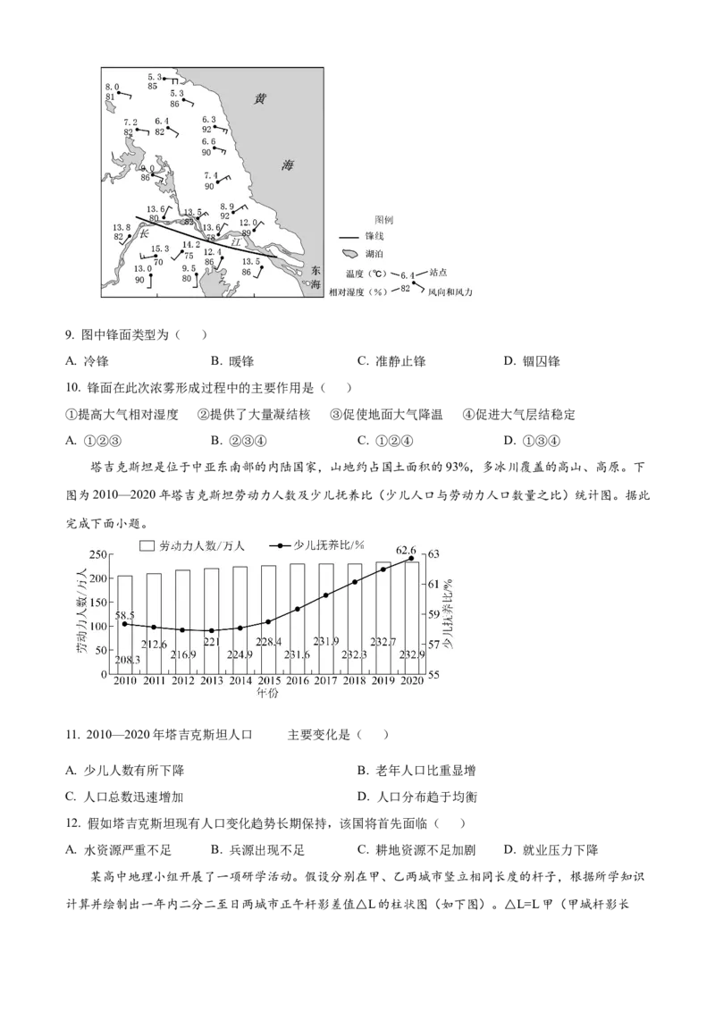 《陕西西安中学2025-2026学年高三下学期第三次模拟考试地理试题Word版无答案_12.2026年4月全国各地高考模拟卷_2026届陕西省西安中学高三下学期第三次模拟考试》第3页预览