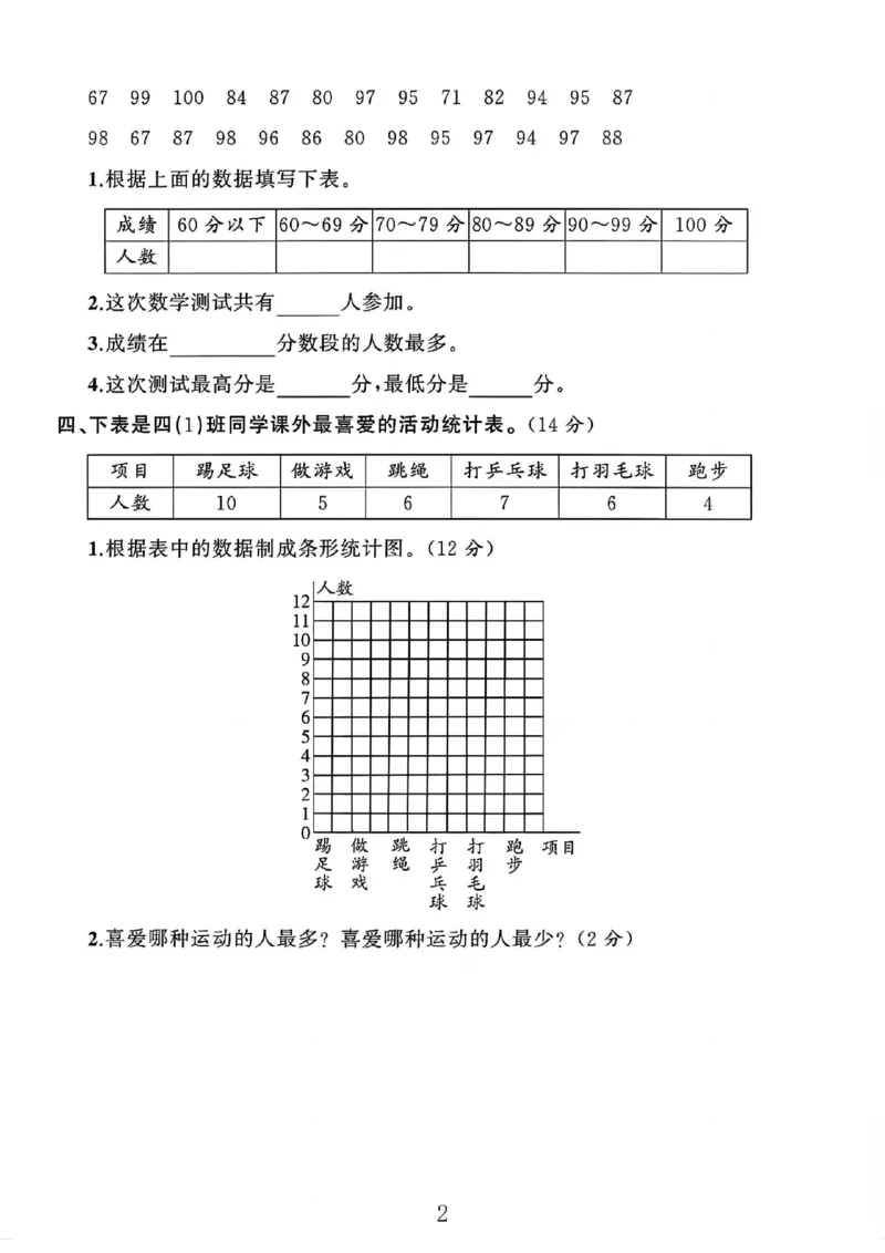 《四年级（下）数学第六单元评估卷《北师版》_赠送2026小学1-6年级资料合集(按需自取)_四年级_四年级（下）数学第六单元评估卷《北师版》》第2页预览