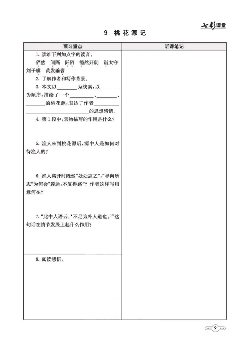 《统编版语文八年级下册预习卡_初中《预习卡》_初中语文》第10页预览