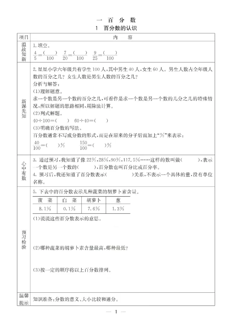 《六年级（下）数学预习卡《西师版》_赠送2026小学1-6年级资料合集(按需自取)_六年级_六年级（下）数学预习卡《西师版》》第1页预览