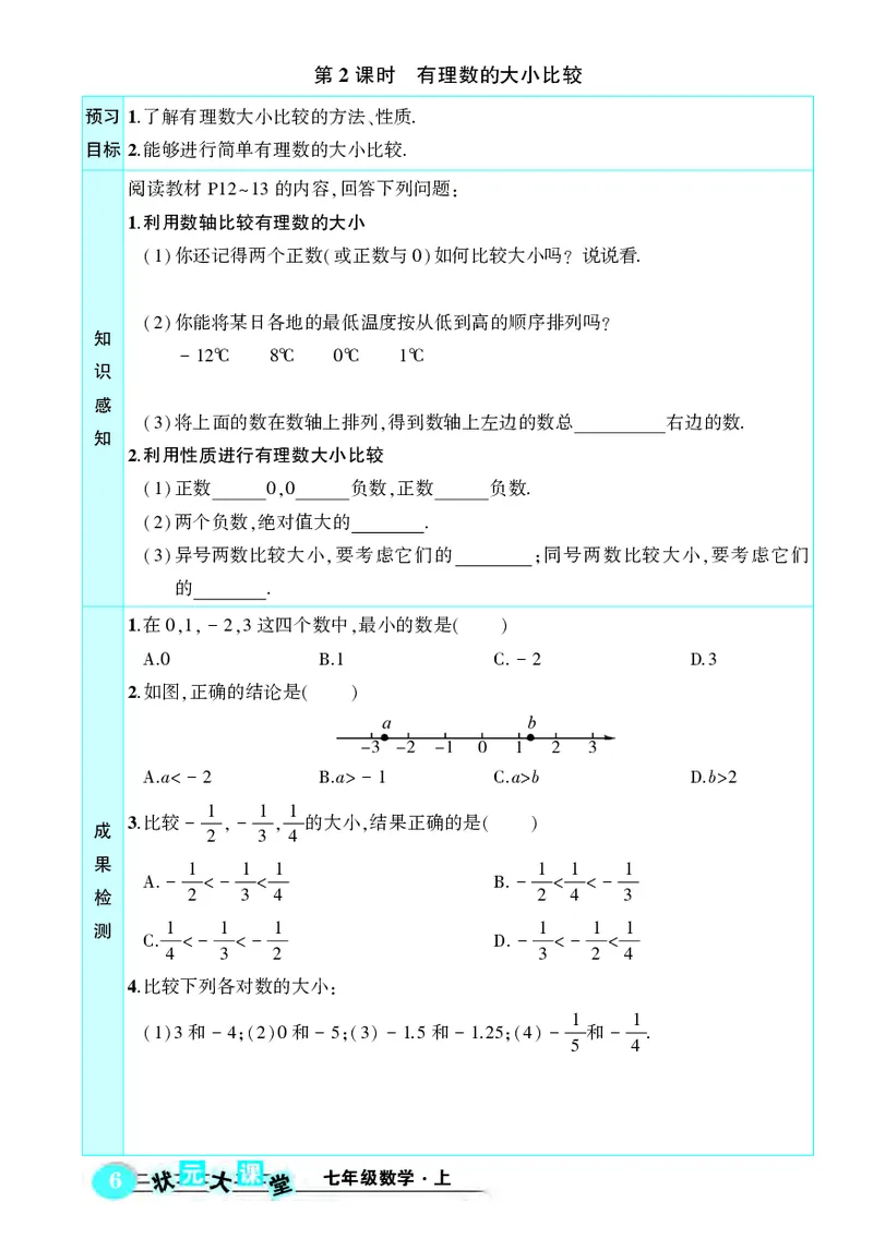 《预习卡数学7a_初中《预习卡》_初中数学_初中数学预习卡（人教版）_状元预习卡》第8页预览