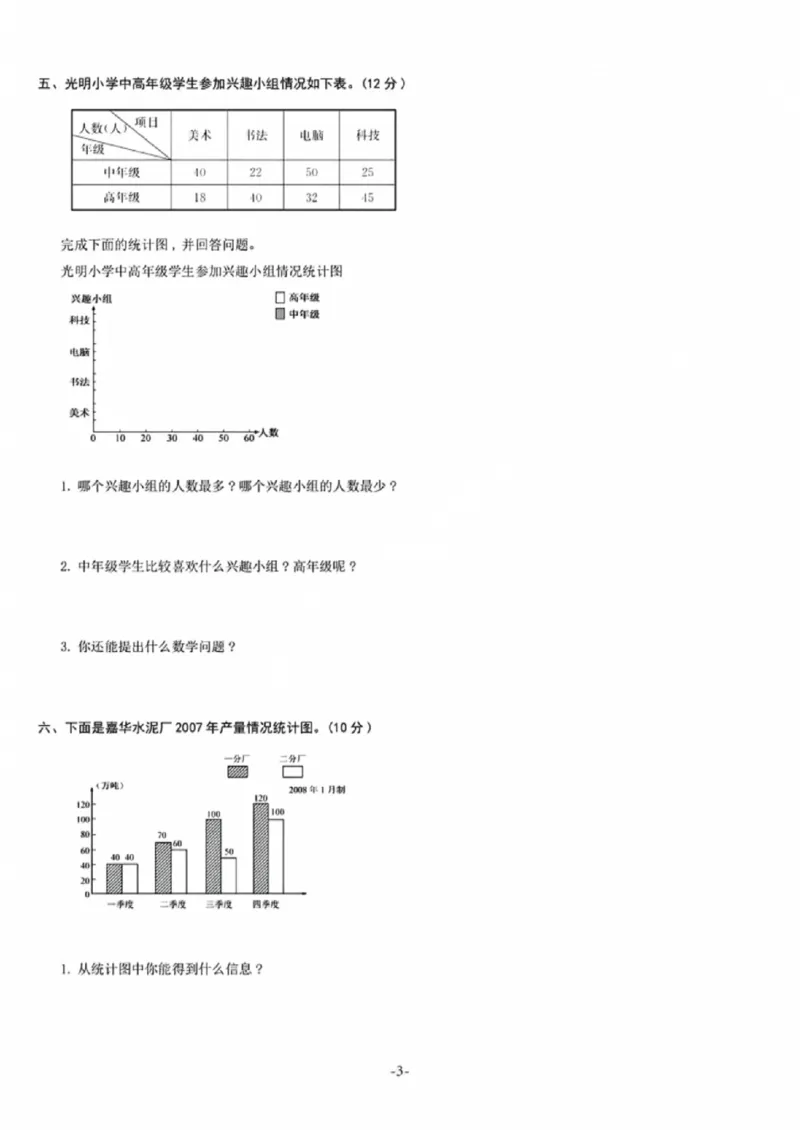 《四年级（下）数学第七单元测试卷1《冀教版》_赠送2026小学1-6年级资料合集(按需自取)_四年级_四年级（下）数学第七单元测试卷1《冀教版》》第3页预览