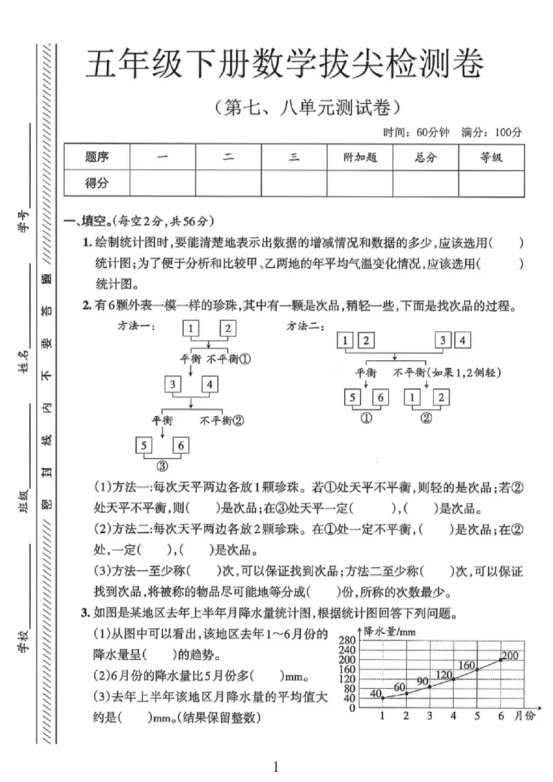 《五年级（下）数学第七八单元拔尖检测卷《人教版》_赠送2026小学1-6年级资料合集(按需自取)_五年级_五年级（下）数学第七八单元拔尖检测卷《人教版》》第1页预览