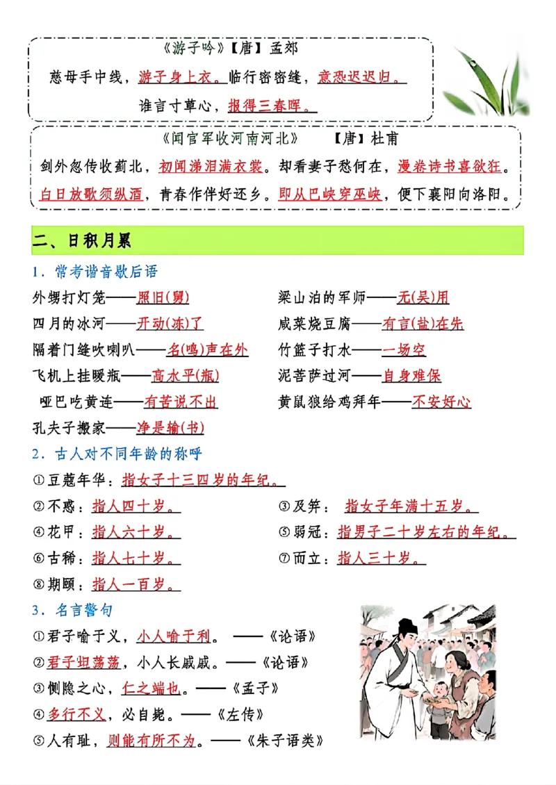 《五年级（下）语文期末复习核心考点汇总_赠送2026小学1-6年级资料合集(按需自取)_五年级》第2页预览
