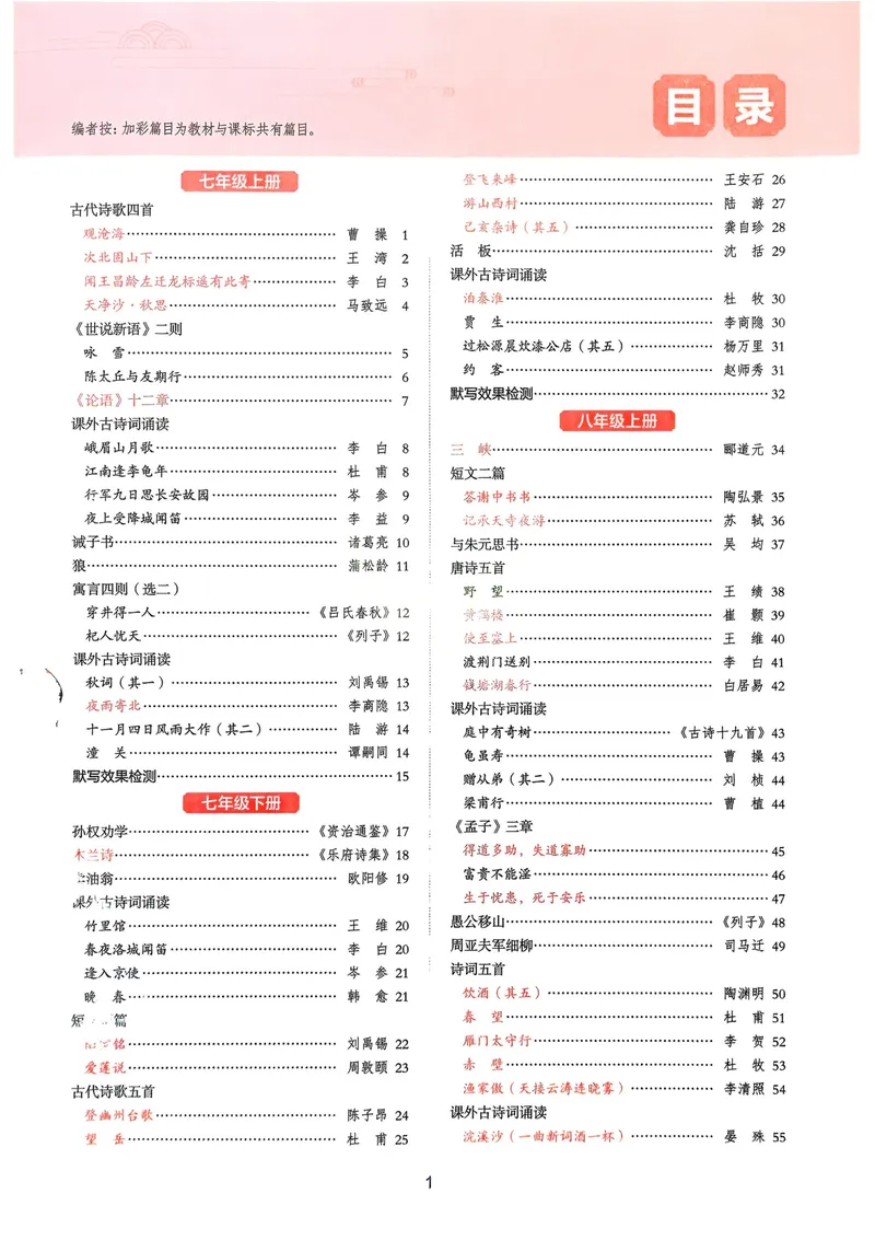 《2026《初中语文•一本必背文言文+古诗默写》7-9年级_初中全科目同步习题+精品试卷(7-9年级)_25秋初中语文《同步习题+精品试卷》_初中语文试卷7-9年级上册_《必背文言文+古诗默写》2025秋》第2页预览