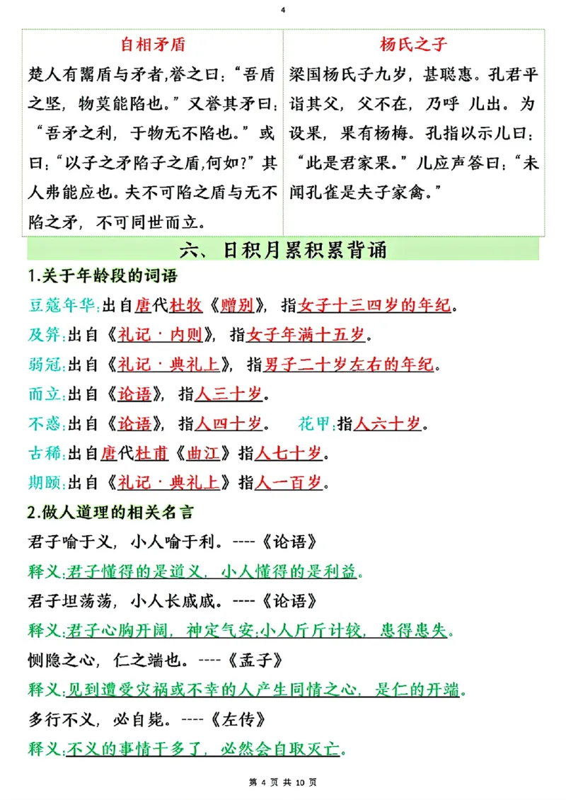《五年级（下）语文全册必背知识点_赠送2026小学1-6年级资料合集(按需自取)_五年级》第4页预览